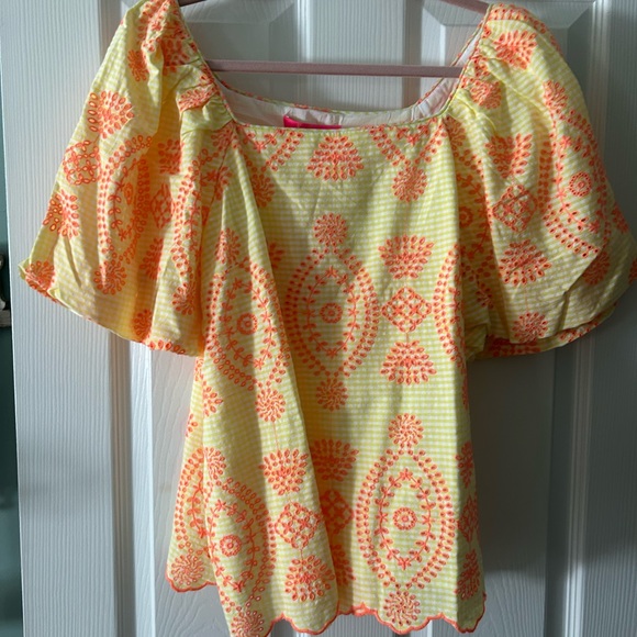 Yellow gingham seersucker. BNWT. Gorgeous for spring/summer Size Large - Picture 7 of 7